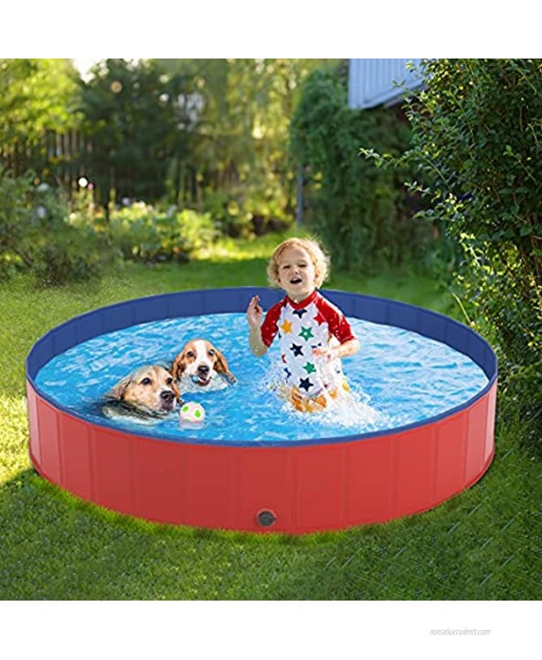 Pantula Dog Pool PVC Hard Plastic Pet Swimming Pools Foldable Kiddie Pool Portable Wading Pool Kids Pools for Backyard Plastic Kiddie Pool for Large Dogs