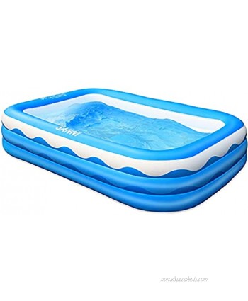 Sanni Inflatable Swimming Pool 118" X 72" X 22" Family Full-Size Kiddie Pools Inflatable Lounge Pool for Kiddie Kids Adult Infant Toddlers for Ages 3+,Outdoor Garden Backyard