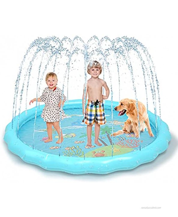 UseeShine Splash pad ,Sprinkler for Kids 68 Summer Outdoor Water Toys Wading Pool Splash pad for Toddlers Baby Outside Water Play Mat for 3-12 Years Old Children Boys Girls