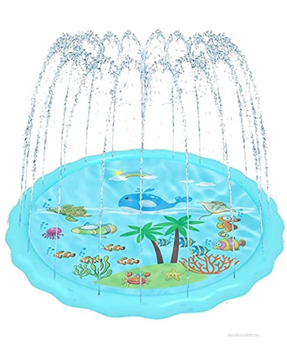 UseeShine Splash pad ,Sprinkler for Kids 68 Summer Outdoor Water Toys Wading Pool Splash pad for Toddlers Baby Outside Water Play Mat for 3-12 Years Old Children Boys Girls