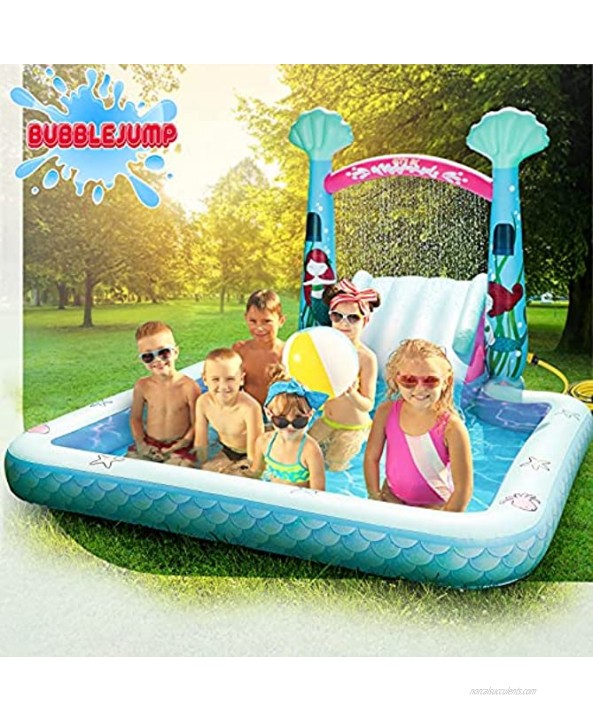 Water slip and slide for kids pool Swimming pool for kids 3-10 Slides for kids pools for backyard pool Blow up baby pool with slide for toddlers age 1-3 MERMAID bounce house kiddie pool Bubblejump