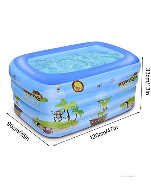 Xinrimoy Inflatable Family Swim Play Center Pool 47 x 35 x 13in Thick Blow Up Pool with Inflatable Soft Floor Outdoor Baby Play Pool for Family Garden Outdoor Backyard