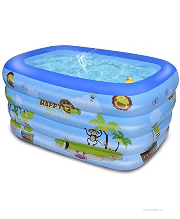 Xinrimoy Inflatable Family Swim Play Center Pool 47 x 35 x 13in Thick Blow Up Pool with Inflatable Soft Floor Outdoor Baby Play Pool for Family Garden Outdoor Backyard