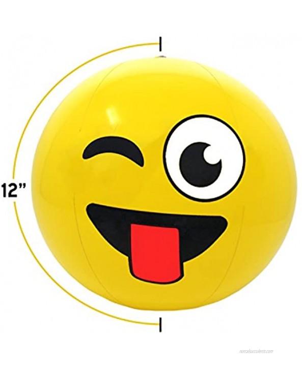 12 Emoji Party Pack Inflatable Beach Balls Beach Pool Party Toys 12 Pack