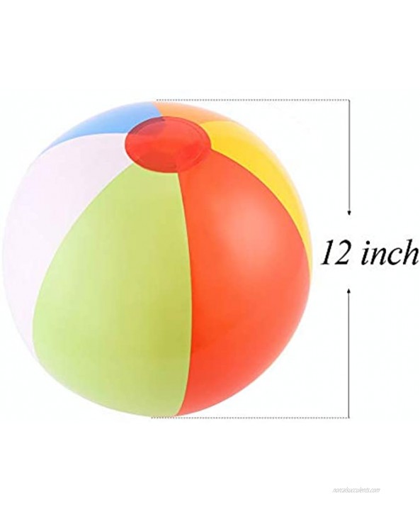 12 Inch Rainbow Inflatable Beach Balls for Kids Summer Beach Party Favors Pool Toys Pack of 12