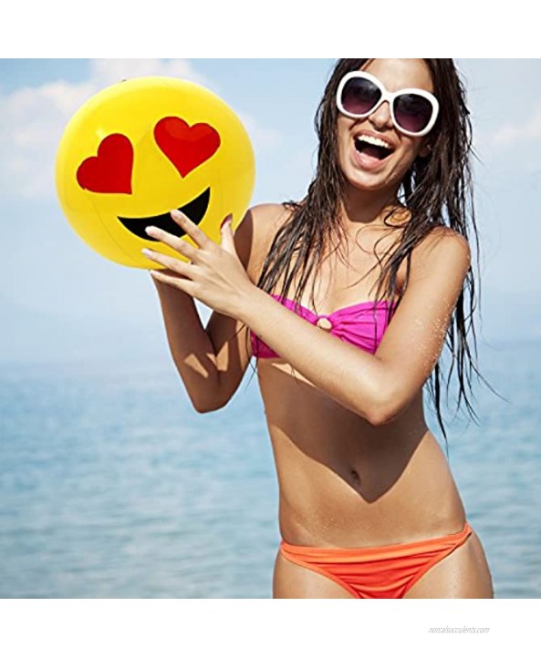 16 Emoji Party Pack Inflatable Beach Balls Beach Pool Party Toys 12 Pack
