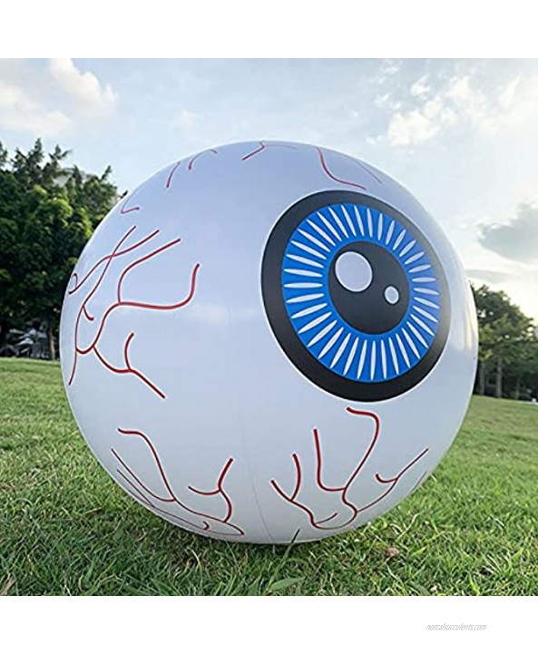 16 inch Halloween Eyeball Large Floating & Inflatable LED Glowing Beach Ball Toy with Color Changing Lights | Great for Summer Party Pool Beach Parties Raves Blacklight Glow Parties