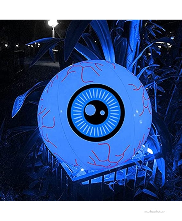 16 inch Halloween Eyeball Large Floating & Inflatable LED Glowing Beach Ball Toy with Color Changing Lights | Great for Summer Party Pool Beach Parties Raves Blacklight Glow Parties