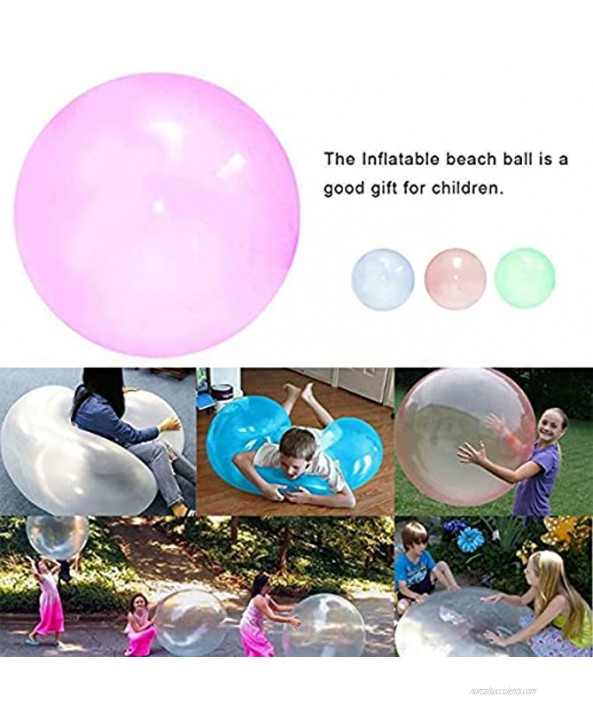 31 Inch Giant Water Bubble Ball Inflatable Water-Filled Ball Soft Rubber Ball for Outdoor Beach Pool Party Large Blue