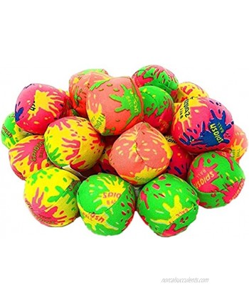 4E's Novelty Water Bomb Splash Balls [24 Pack] Mini 2" Reusable Water Balloons Water Absorbent Ball Kids Pool Toys Outdoor Water Activities for Kids Pool Beach Party Favors. Water Fight Games