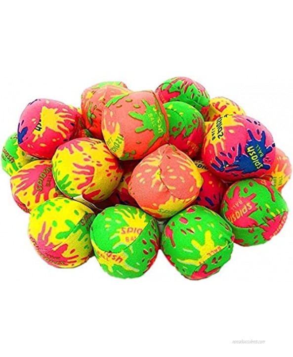 4E's Novelty Water Bomb Splash Balls [24 Pack] Mini 2 Reusable Water Balloons Water Absorbent Ball Kids Pool Toys Outdoor Water Activities for Kids Pool Beach Party Favors. Water Fight Games