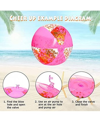 6 Inflatable Beach Ball Include 2 Pieces 16 Inch Inflatable Glitter Beach Ball 4 Pieces 9.8 Inch Rainbow Beach Ball Confetti Beach Balls Swimming Pool Party Ball Pool Toy Balls for Summer Party