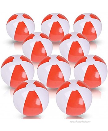 ArtCreativity Red & White Beach Balls for Kids Pack of 12 Inflatable Summer Toys for Boys and Girls Decorations for Hawaiian Beach and Pool Party Beach Ball Party Favors