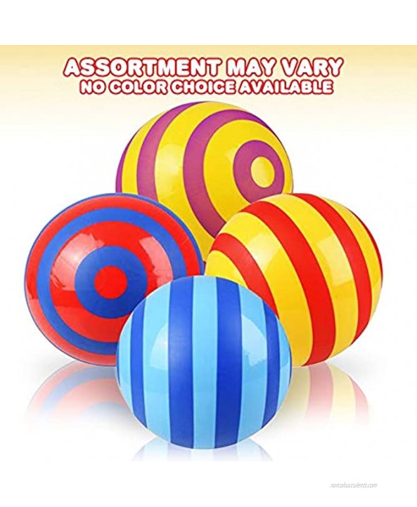 ArtCreativity Striped Vinyl Playground Ball for Kids Bouncy 15 Inch Kick Ball for Backyard Park and Beach Outdoor Fun Beautiful Colors Durable Outside Play Toys for Boys and Girls Sold Deflated