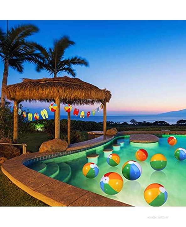 Beach Ball Happy Birthday Party Kit Include 10 Pieces Inflatable Beach Balls Rainbow Color Beach Balls and Beach Ball Happy Birthday Banner Pool Party Garland Decoration for Beach Party Supplies