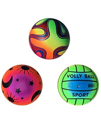 BESPORTBLE 3 Pcs Playground Balls Dodgeball Kickball Sports Eco-Friendly Gradient Rainbow Balls for Kids and Adults Indoor Outdoor Random Color
