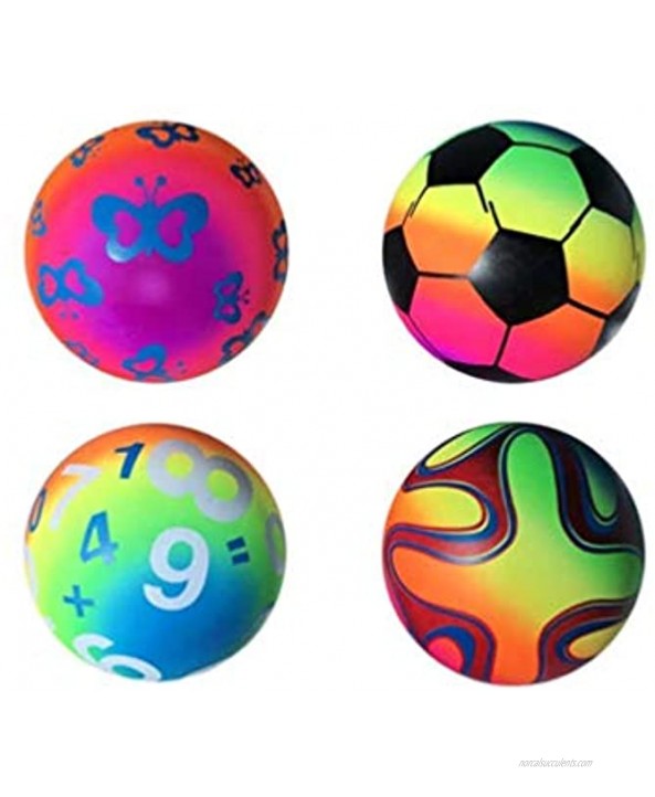 BESPORTBLE 3 Pcs Playground Balls Dodgeball Kickball Sports Eco-Friendly Gradient Rainbow Balls for Kids and Adults Indoor Outdoor Random Color