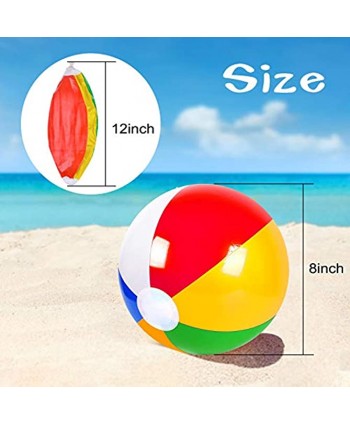 Coopay 24 Pack Inflatable Beach Balls Classic Rainbow Swimming Pool Ball Birthday Beach Party Decoration Summer Water Games Gifts 8 to 12 Inches from Inflated to Deflated
