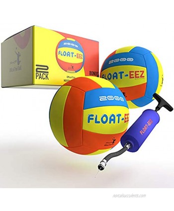 Float-EEZ Pool & Beach Volleyball Pack of 2 Waterproof Air Pump Included Great for Pools & Beach Games