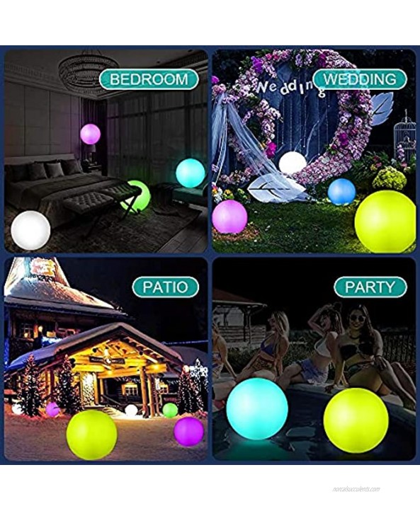 Icnice LED Beach Balls Pool Toys,2pcs Inflatable Light up Beach Ball 18'' Floating Pool Light with Remote 16 Colors 4 Modes Beach Games Kickball Set for Party Supplies Decoration Outdoor-4 Lights