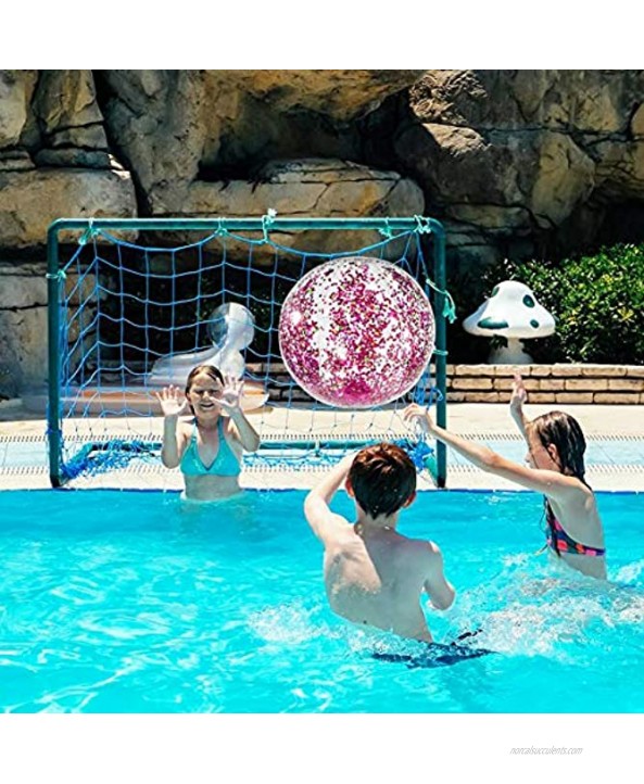 Inflatable Beach Ball-Glitter Beach Ball 24inch Confetti Beach Ball Pool Summer Party