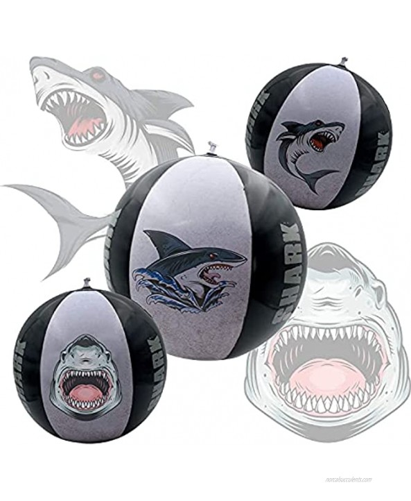 Inflatable Beach Ball Set Shark T-rex Dinosaur Dragon Swimming Pool Floats floatie for Summer Party Decoration Funny floties Water Play Set of 3