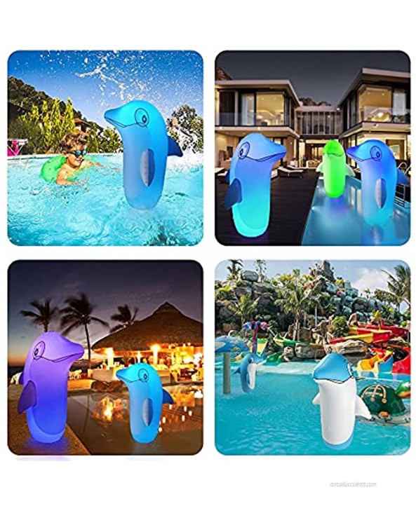IOKUKI 25'' Light Up Pool Toys for Kids Adults Inflatable Dolphin Stand Up on Water Land with Tumbler Design LED & Remote 13 Colors Pool Floats Great for Beach Pool Game Party Decorations 1 PCS