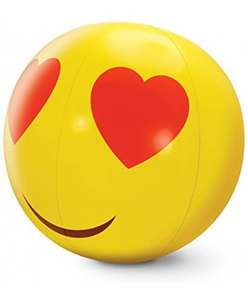 Kovot Large Emoji Beach Balls Set of 3 Includes 3 24" Emoji Style Beach Balls and Foot Pump