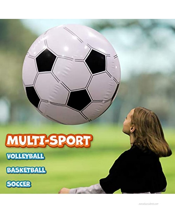 Large Beach Ball for Kids: Best Soccer Ball Giant Beach Balls for Pool. Easy Blow Up Big Inflatable Beachball. Fun Water Toys & Kid Party Favor for Boys & Girls Summer Birthday Parties & Outdoor Games