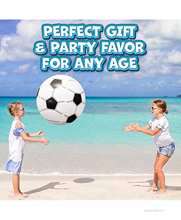 Large Beach Ball for Kids: Best Soccer Ball Giant Beach Balls for Pool. Easy Blow Up Big Inflatable Beachball. Fun Water Toys & Kid Party Favor for Boys & Girls Summer Birthday Parties & Outdoor Games