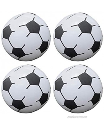 NUOBESTY 4pcs Soccer Beach Balls Inflatable Blow Up Football Game Beach Pool Party Toys for Children Adults