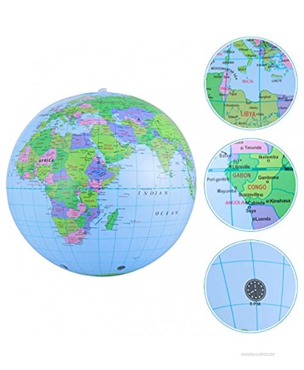 NUOBESTY Inflatable Globe PVC World Globe Inflatable Earth Beach Ball for Beach Playing or Teaching