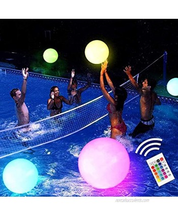 Pool Toy 16" LED Glow Beach Ball Toy with 16 Color Changing Lights Glow in Dark Pool Games Toys for Teens Adults Great for Summer Parties Pool Beach Parties Raves or Blacklight Glow Parties