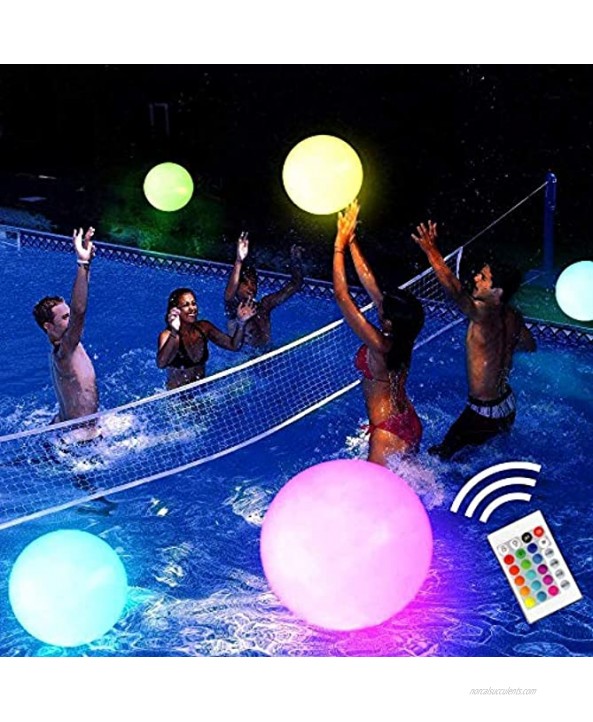 Pool Toy 16 LED Glow Beach Ball Toy with 16 Color Changing Lights Glow in Dark Pool Games Toys for Teens Adults Great for Summer Parties Pool Beach Parties Raves or Blacklight Glow Parties