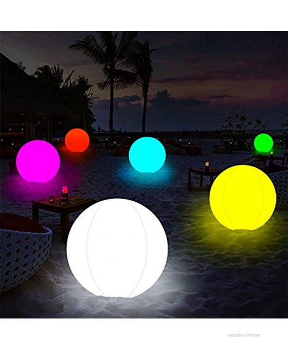 Pool Toys 13 Colors Glow Ball 16'' Inflatable LED Light Up Beach Ball with Remote Glow in The Dark Party Supplies for Beach Indoor Outdoor Games and Decorations 1PCS