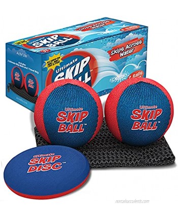 The Ultimate Skip Ball – Water Bouncing Ball 2 Pack + Free Skip Disc Create Lasting Memories with Your Friends & Family at The Beach Lake or Pool Great for All Ages