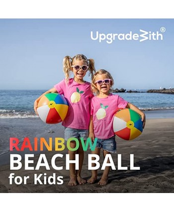 UpgradeWith 10" Rainbow Beach Balls I Beach Balls for Kids I 2 Pack I Inflatable Balls for Kids I Best Gift for Children I Pool Party Balls Birthday Party Balls Summer Fun I Beach Balls Inflatable