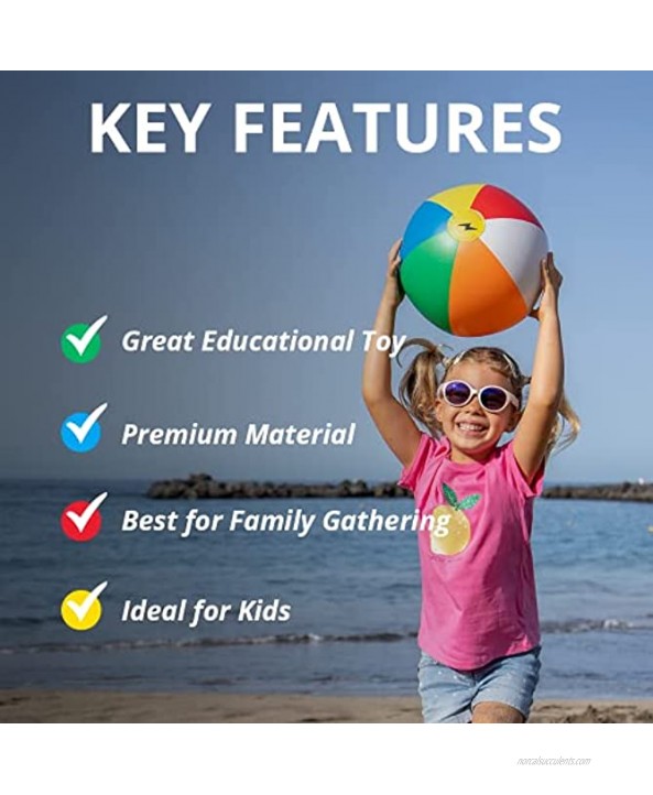 UpgradeWith 10 Rainbow Beach Balls I Beach Balls for Kids I 2 Pack I Inflatable Balls for Kids I Best Gift for Children I Pool Party Balls Birthday Party Balls Summer Fun I Beach Balls Inflatable