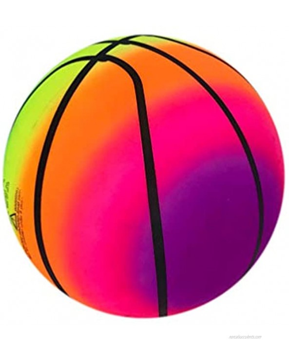 VOSAREA 3 Pcs Rainbow Beach Ball Elastic Game Ball PVC Sports Kickballs Flaping Balls for Indoor Outdoor Playground Summer Party Random Pattern
