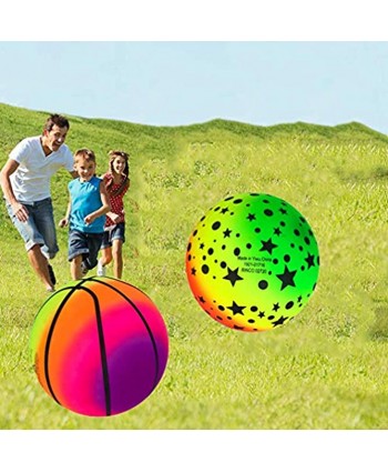 WINOMO 3 Pcs Beach Ball 8. 5 Inch Rainbow Ball for Kids Soft PVC Bouncy Kick Ball for Backyard Park and Beach Outdoor Playground