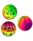 WINOMO 3 Pcs Beach Ball 8. 5 Inch Rainbow Ball for Kids Soft PVC Bouncy Kick Ball for Backyard Park and Beach Outdoor Playground
