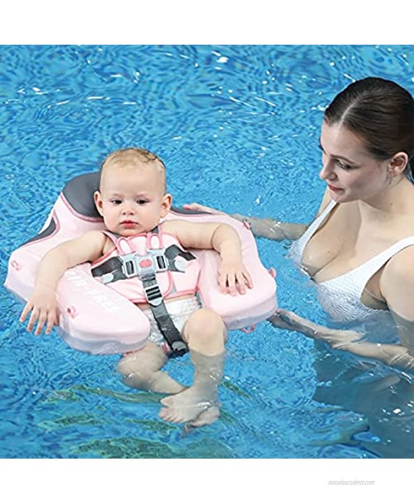 2021 Unique Fold-able Baby Non-Inflatable Swim Float Add Tail Never Flip Over Mambobaby Solid Smart Swim Trainer with Canopy Infant Pool Float Water Proof Skin-Friendly Leather Swim Ring