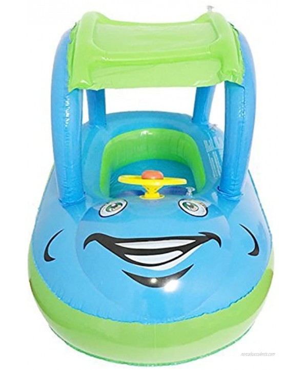 A.B Crew Cartoon Car Swim Float Seat Boat Pool Ring Seat with Sunshade & Canopy for Kids Baby Infant