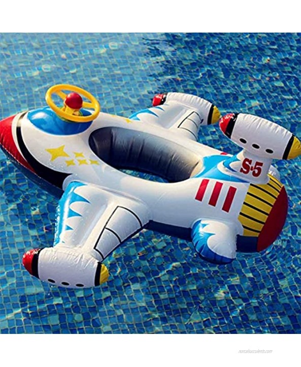 Baby Inflatable Pool Float Airplane Swim Float Boat with Steering Wheel Horn for Toddler Age 3 Boys Girls Pool Floaties Cute Boat Summer Beach Outdoor Play Beach Supplies