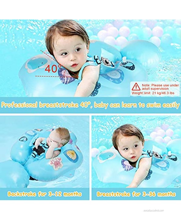 Baby Swimming Float Fixget Inflatable Pool Float with Removable Sun Protection Canopy Double Airbag Baby Swim Waist Ring Inflatable Swimming Pool Floats Toys for Infant Toddlers 6-18 Months