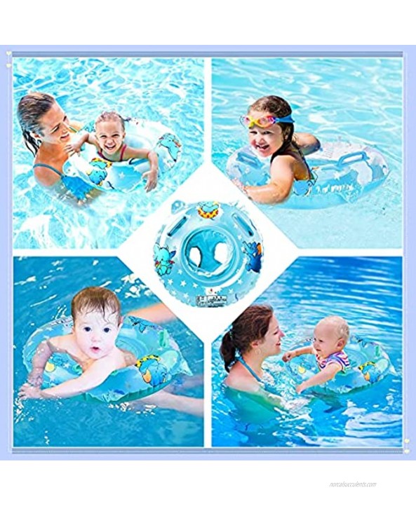 Baby Swimming Float Inflatable Swimming Float with Seat Swim Pool Bathing Accessories Suitable for Children Kids Infants Toddlers from 6-36Months Blue