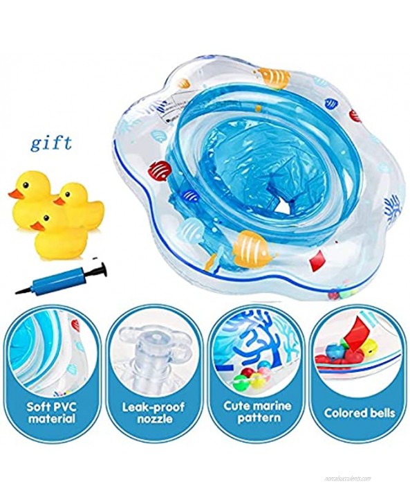 Baby Swimming Float Ring,Inflatable Baby Swim Ring with Safety Seat,Pool Swim Training Aid Kids Pool Floats for Infant Toddler 6-36 MonthsBlue