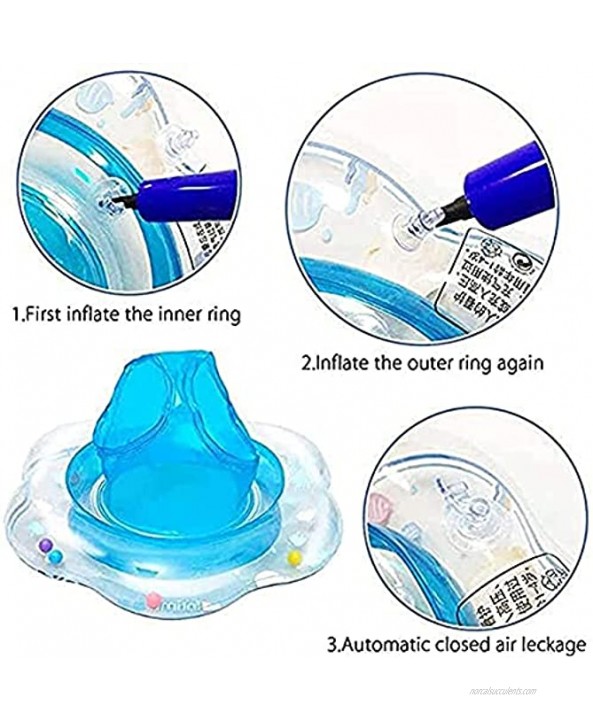 Baby Swimming Float Ring,Inflatable Baby Swim Ring with Safety Seat,Pool Swim Training Aid Kids Pool Floats for Infant Toddler 6-36 MonthsBlue