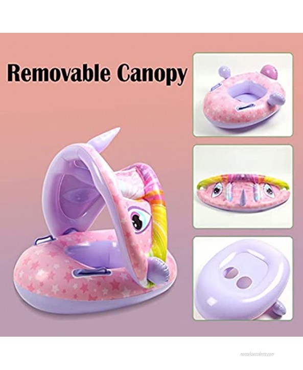 Baby Swimming Float Unicorn Infant Pool Floaties with Canopy for Age1-4 Years Old