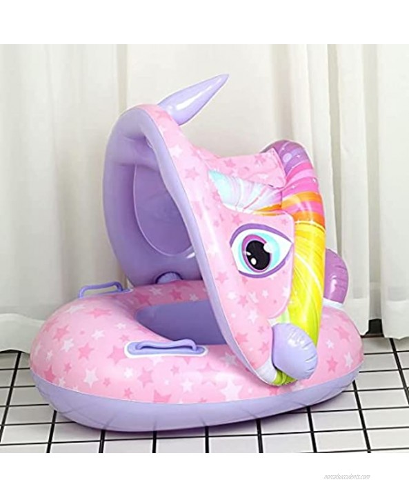 Baby Swimming Float Unicorn Infant Pool Floaties with Canopy for Age1-4 Years Old